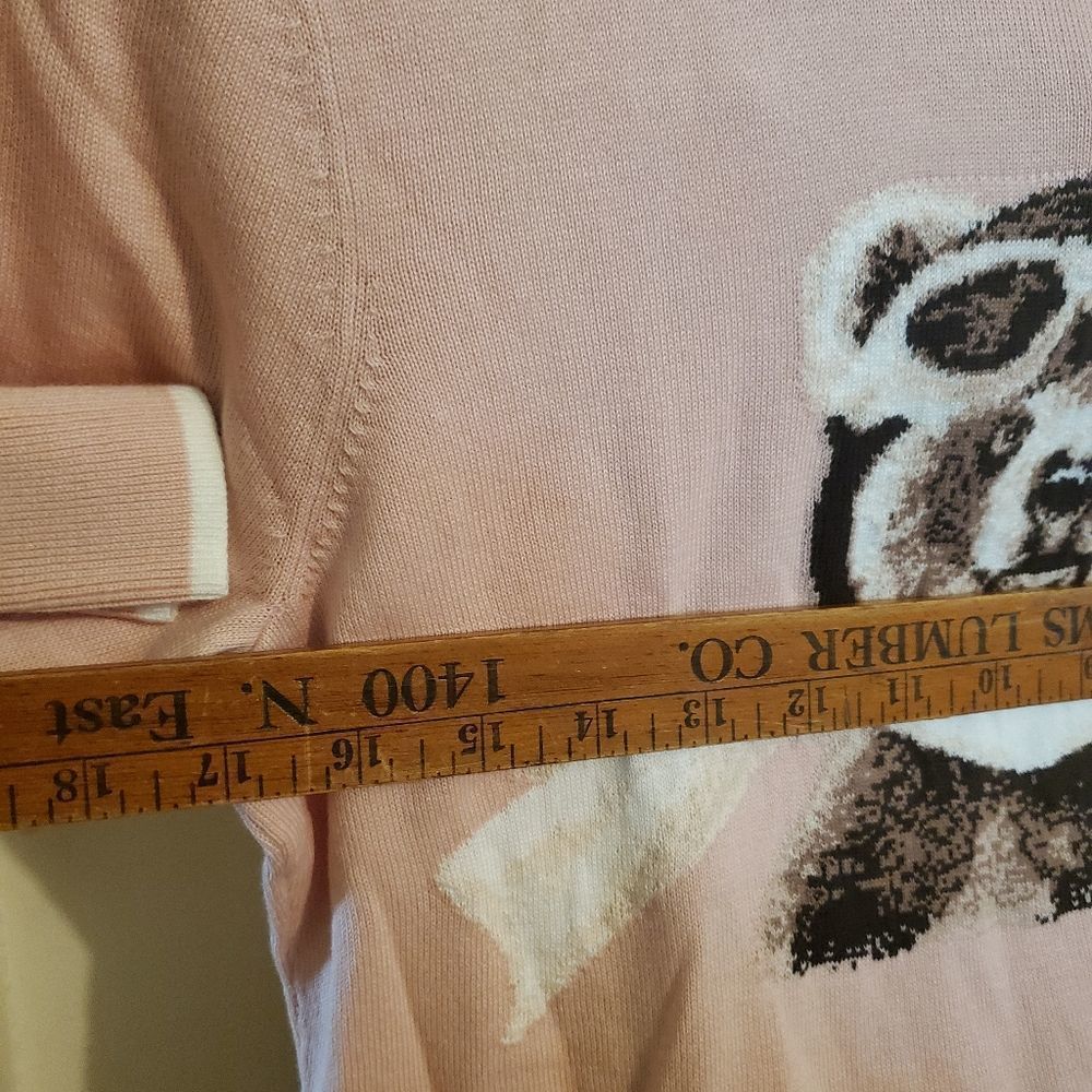 Lands end light weight pink sweater with a bear size small NWT - Picture 4 of 8